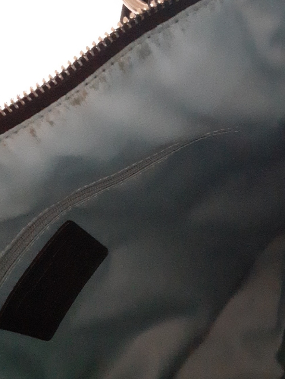 COACH Signature Poppy Glam Black Glazed Distressed Leather Tote Bag - Picture 8 of 11